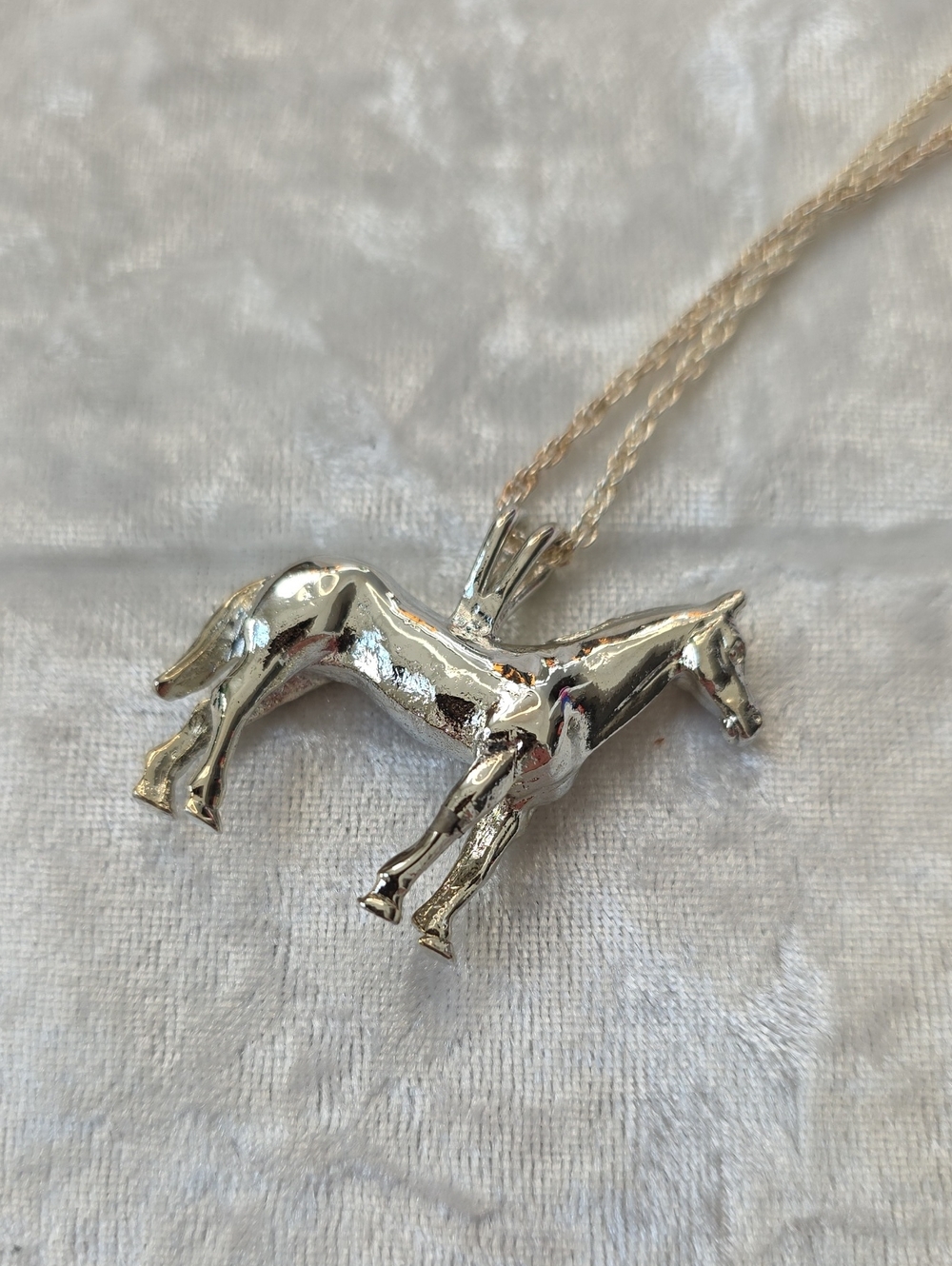 Silver Horse Pendant Necklace for Women - Shiny Silver Equine Charm* - Picture 4 of 9